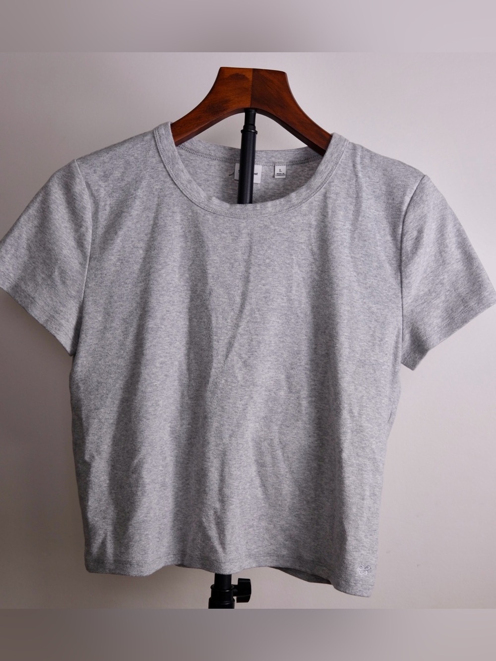 Aritzia Sunday Best Heather Gray Crew Neck Fitted T-Shirt Size Large